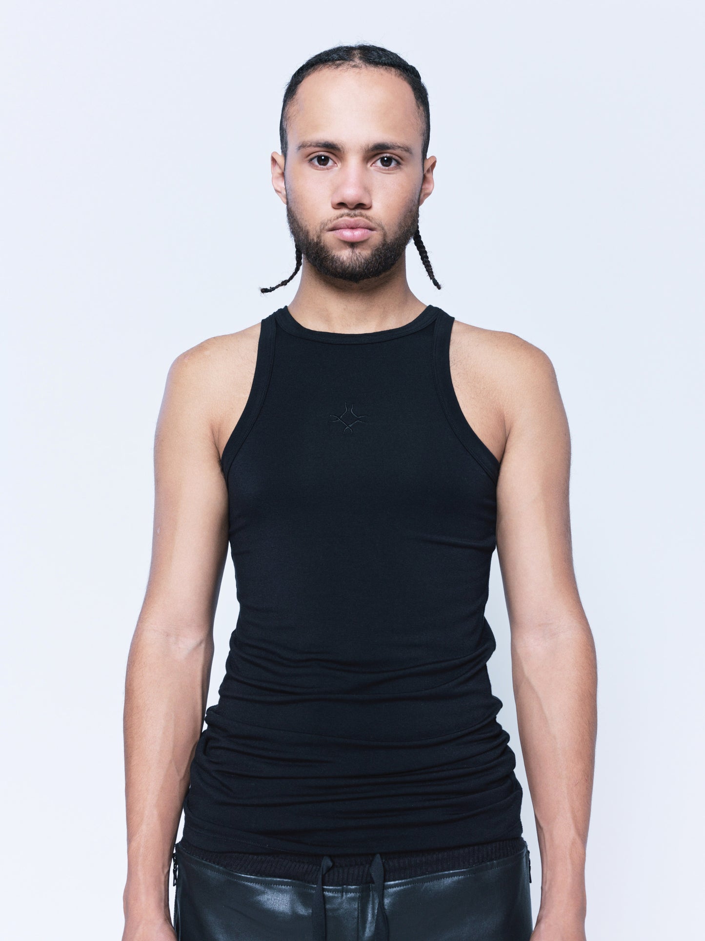 755 Black Embroidered Tank Top Unisex