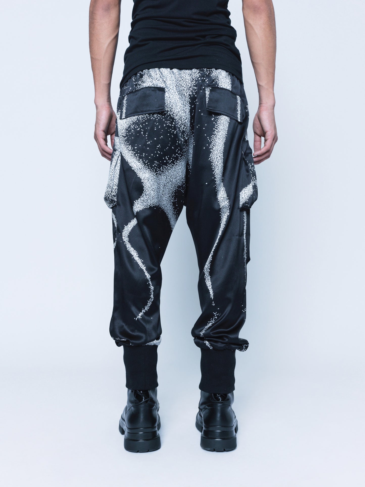 998 Cymatic Printed Silk Joggers Unisex