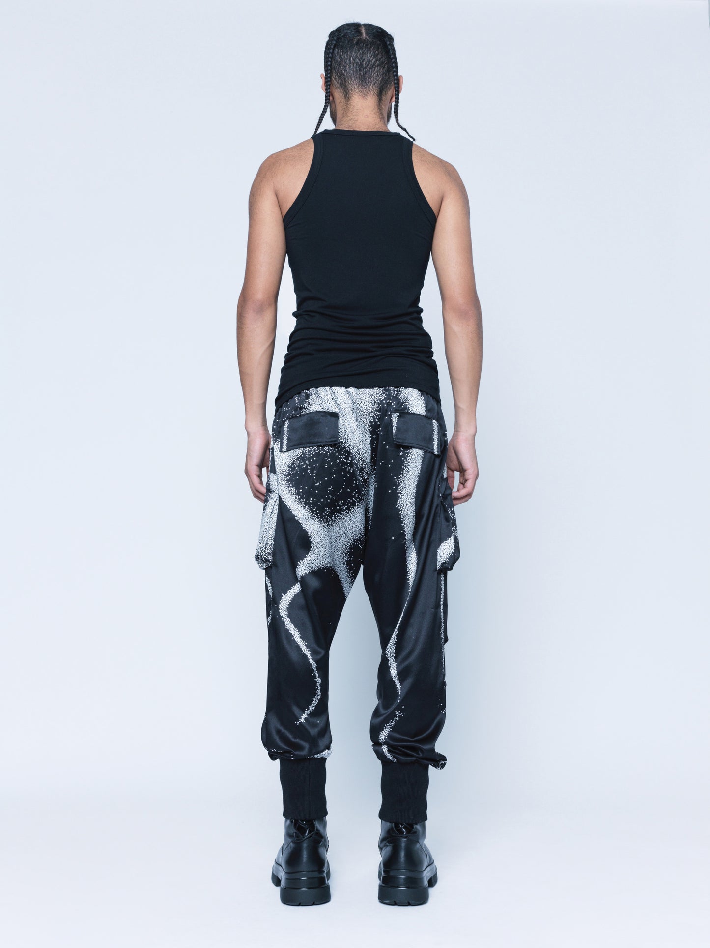 998 Cymatic Printed Silk Joggers Unisex