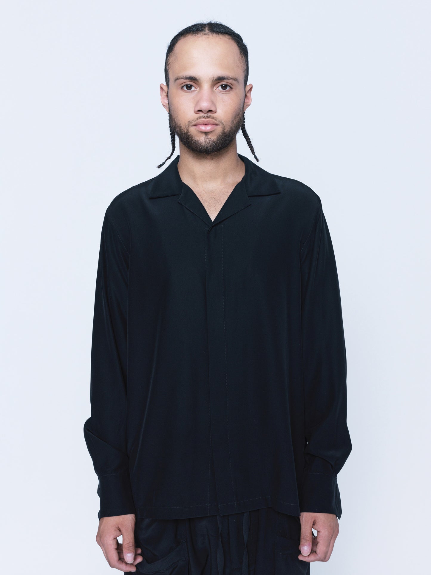 666 Matte Black Silk Cuba-Vera Shirt