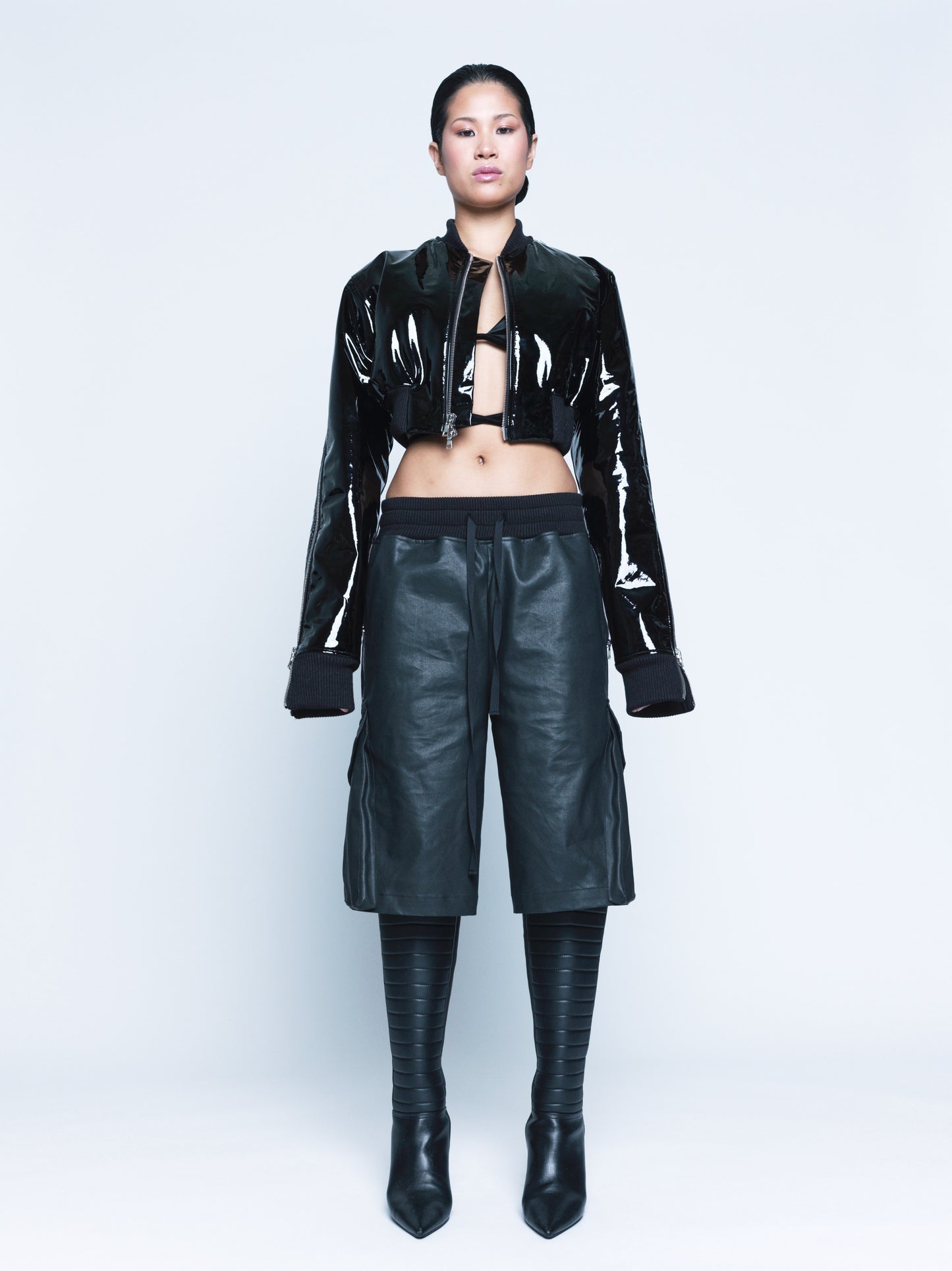 976 Patent Leather Zipper Bomber