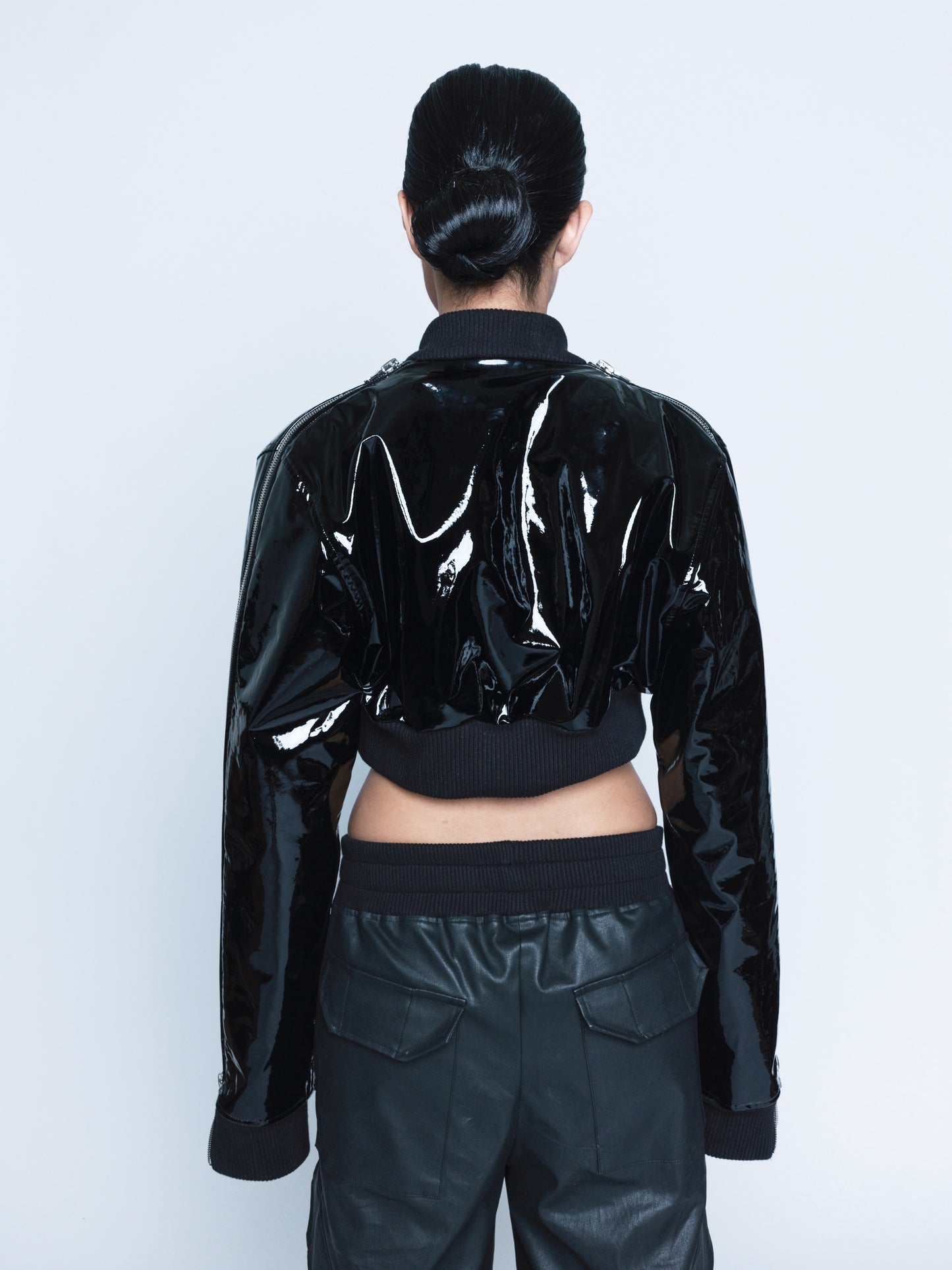 976 Patent Leather Zipper Bomber