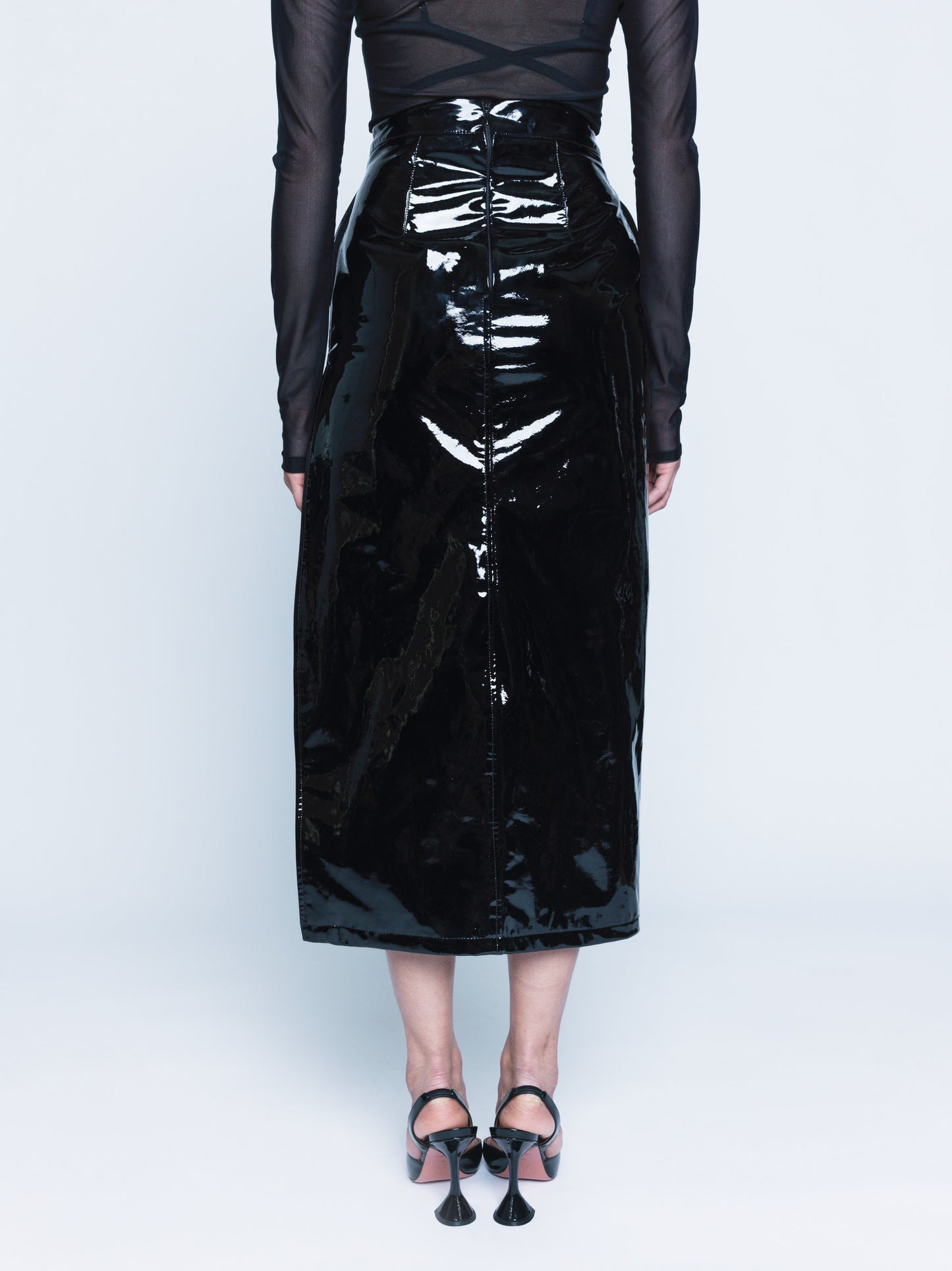 Rita High-Waist Patent Leather Skirt