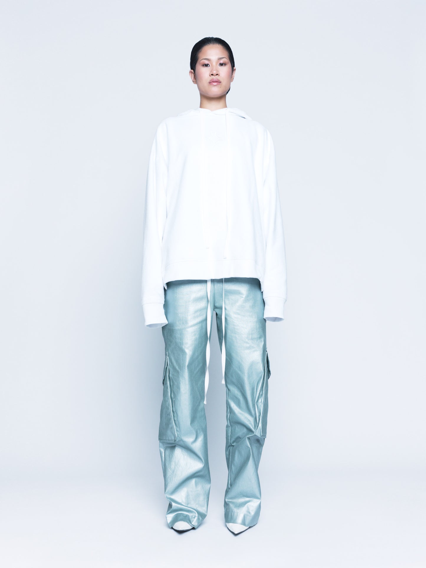 888 Pearl Green Cargo Coated Denim Pants Unisex