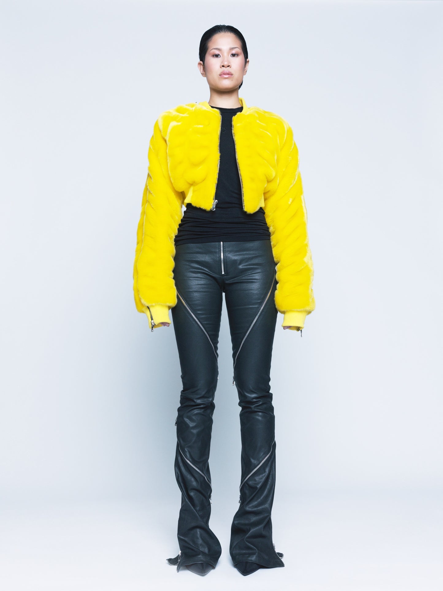 788 Matte Black Coated Denim Legging