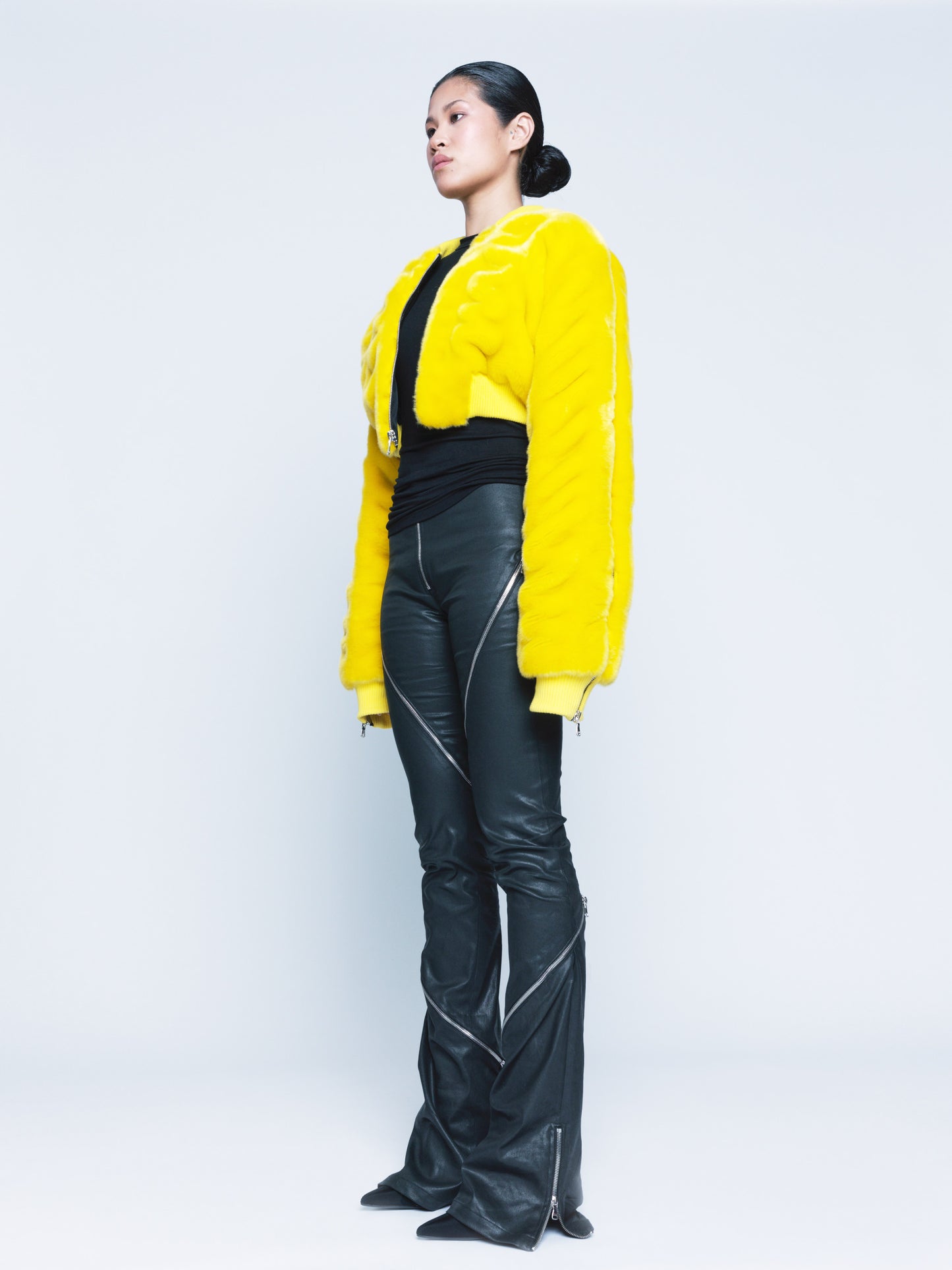 788 Matte Black Coated Denim Legging