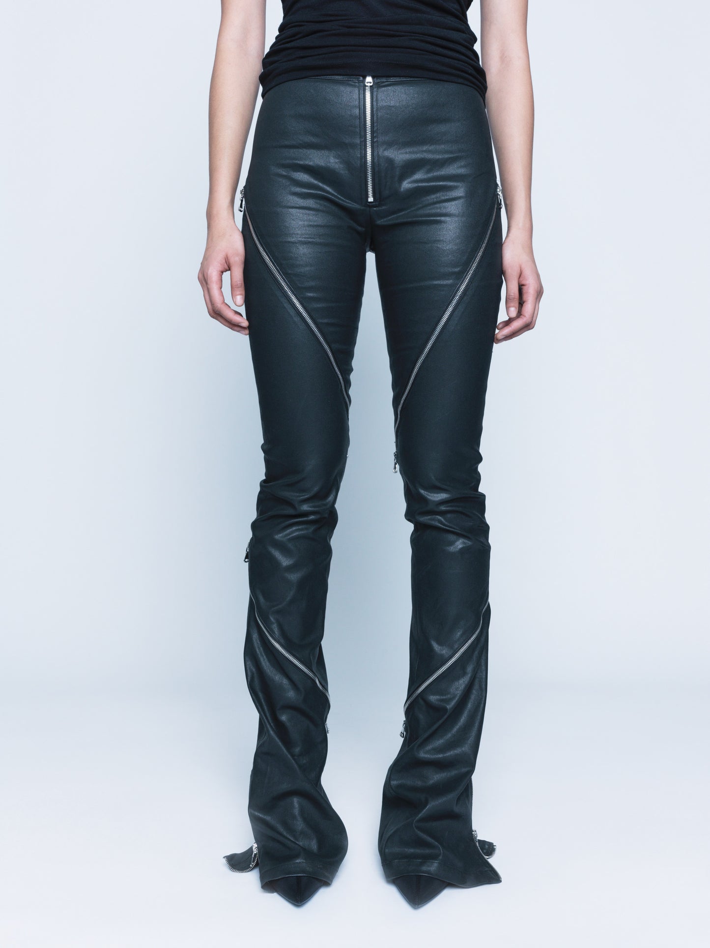 788 Matte Black Coated Denim Legging