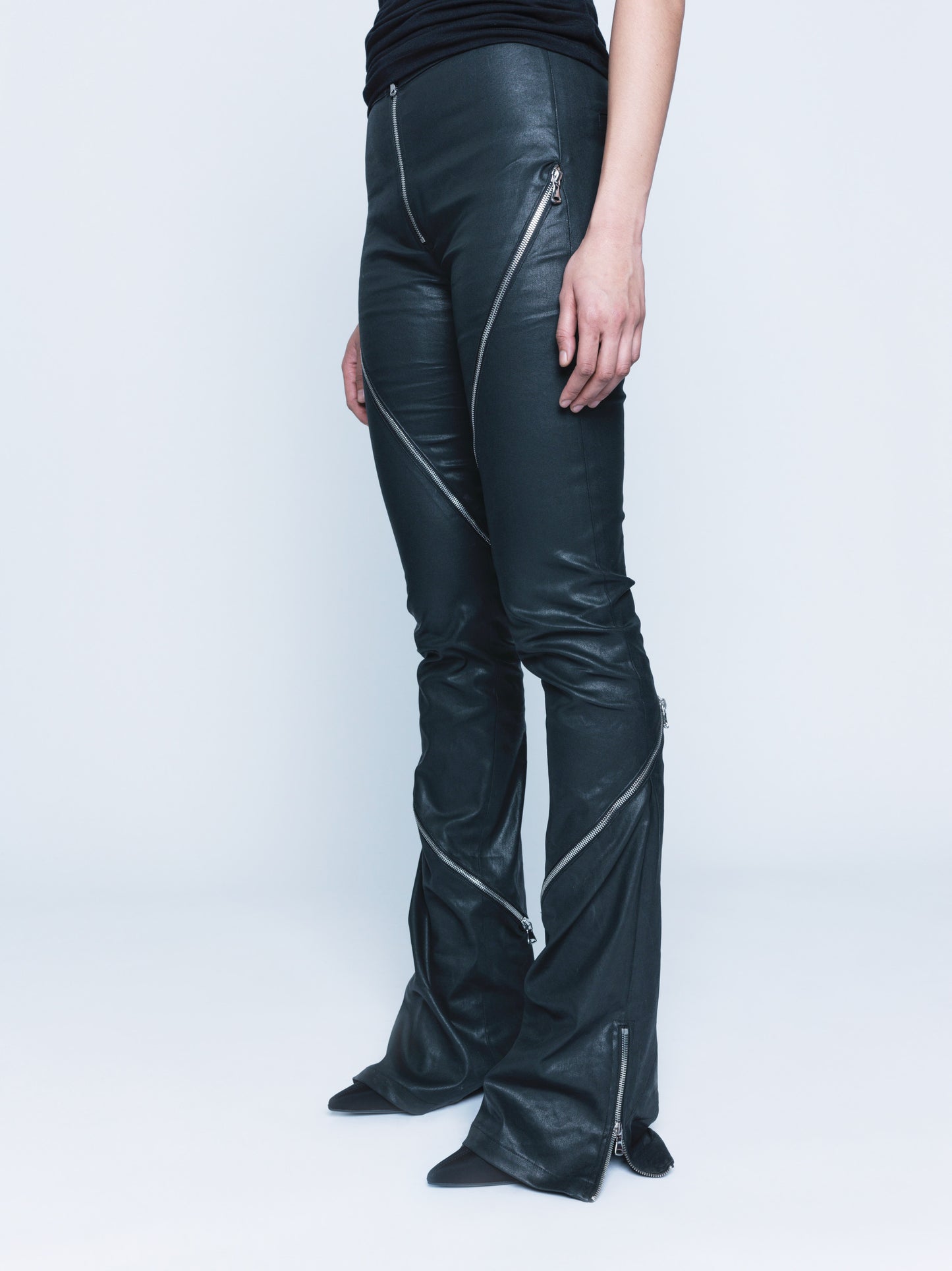 788 Matte Black Coated Denim Legging