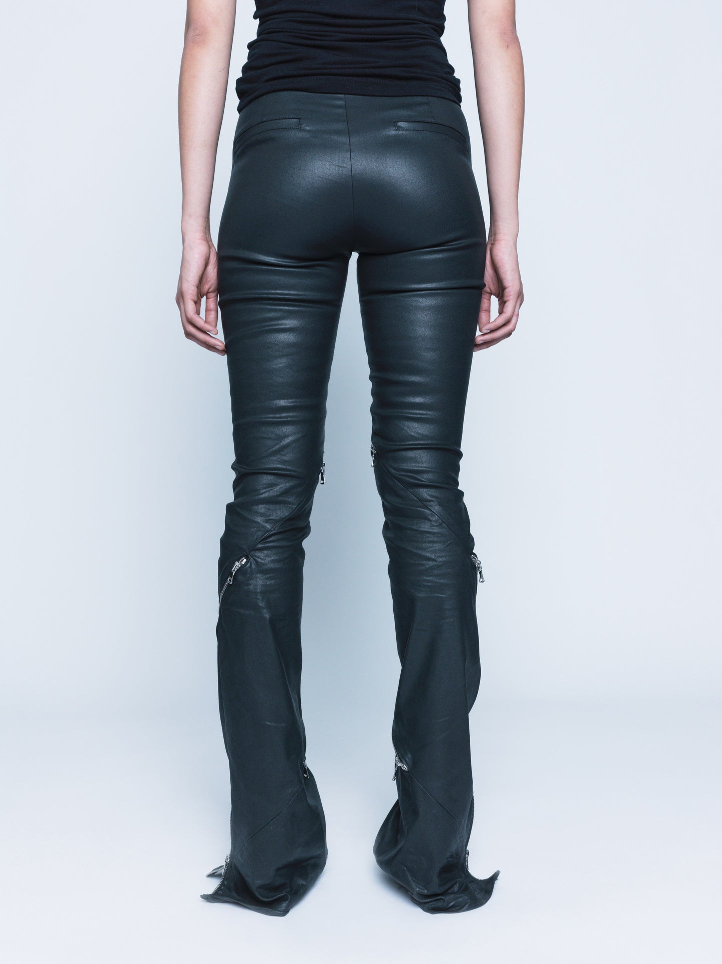 788 Matte Black Coated Denim Legging