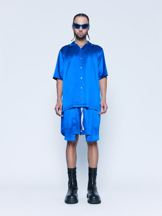992 Cobalt Blue Silk Shorts Unisex