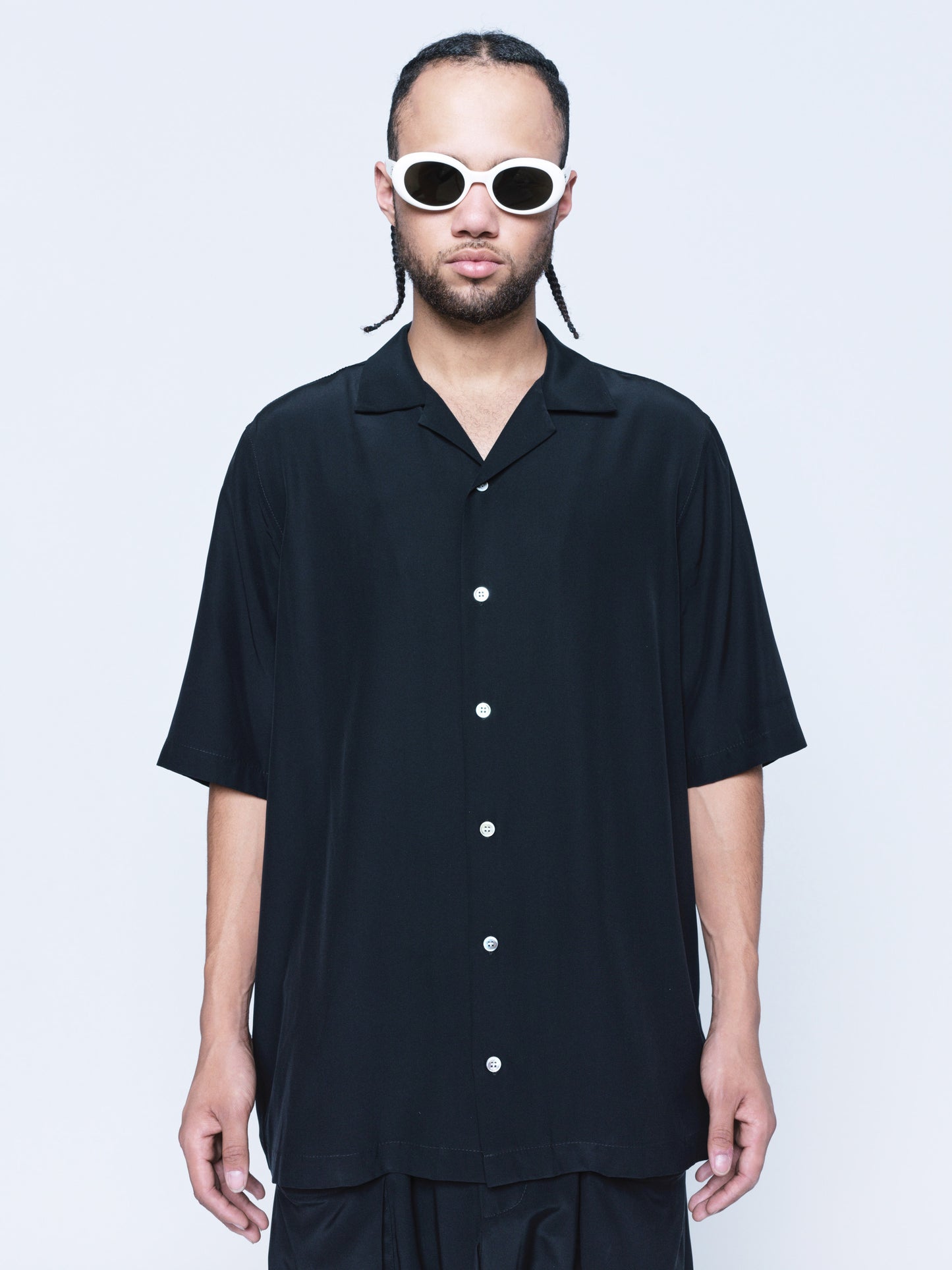 995 Matte Black Silk Cuba-Vera Shirt