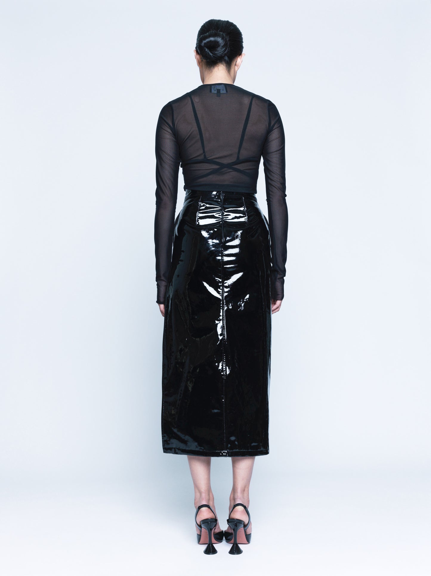 Rita High-Waist Patent Leather Skirt