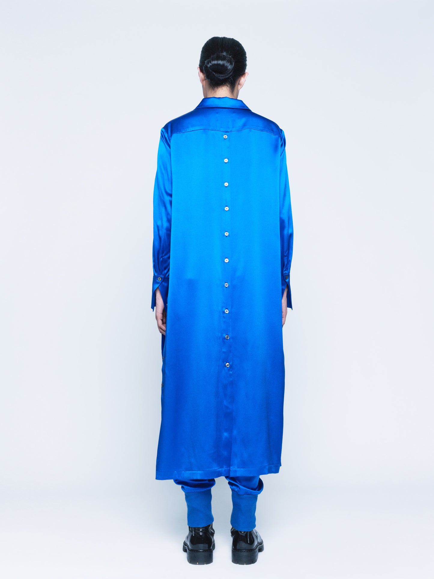Evolution Cobalt Blue Silk Shirt-Dress